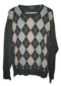 vintage L SAVILE ROW ケーブルニット 1点物◇サビルロウSAVILE ROW黒アーガイル柄カーディガン古着メンズ